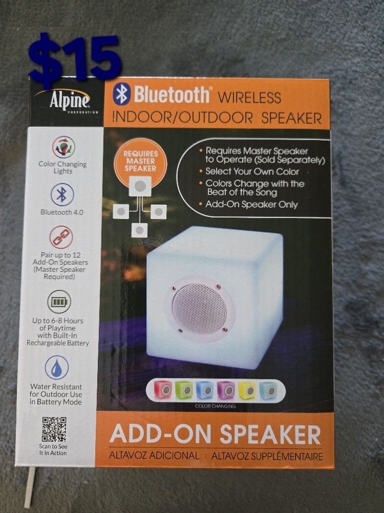 Alpine Bluetooth Enabled Color Changing LED Add-On Speaker