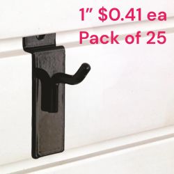1” Slatwall Hooks - New - 25 Pieces