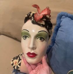 Decorative VINTAGE Mannequin ceramic mask