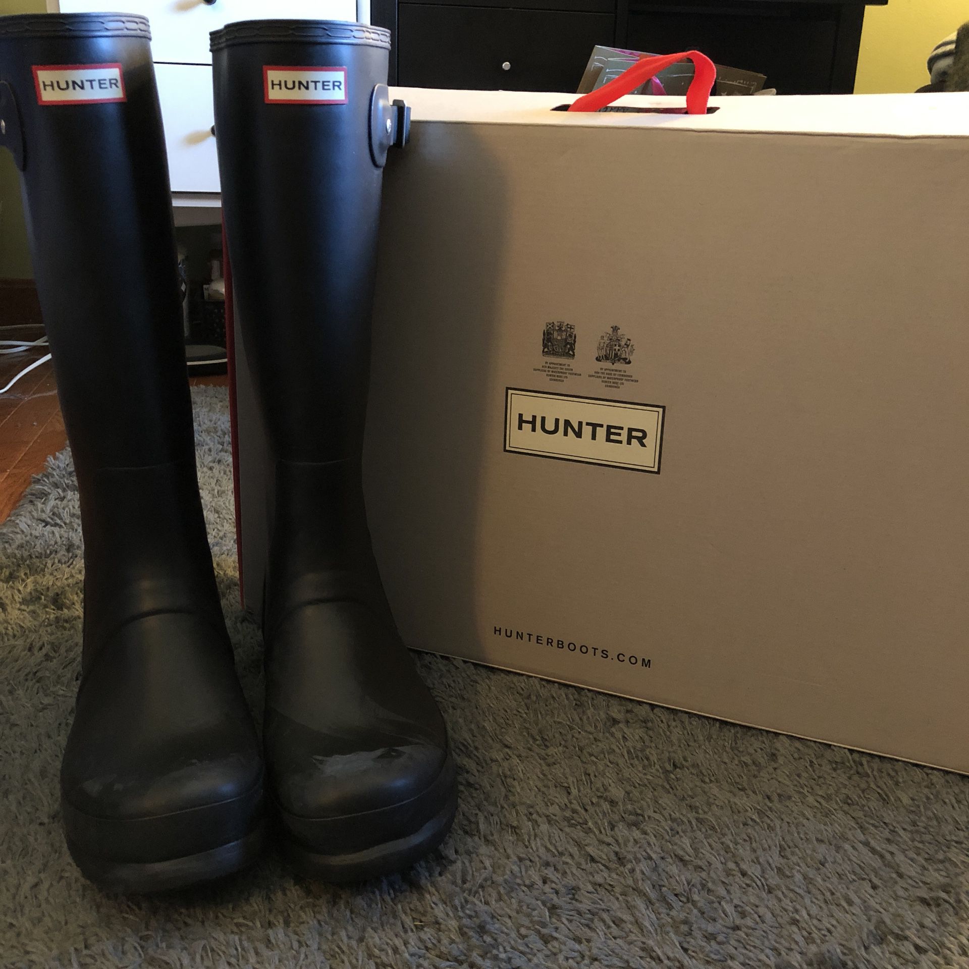 HUNTER Mens Original Tall Rain Boots - 12 - Black
