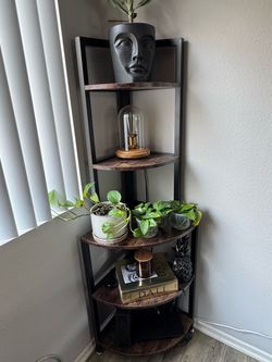 5-Tier Corner Shelf – 60" Industrial Bookcase – Great Condition