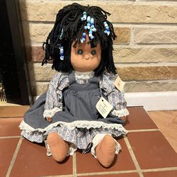 Handmade Cloth Girl Dreadlocks Doll #32 Patches of Coal Mountain Jo Brewer 