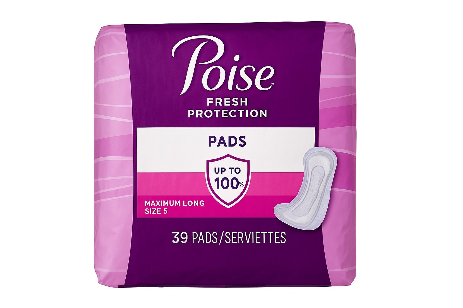 Poise Maximum Long Incontinence Pads - 39 Count