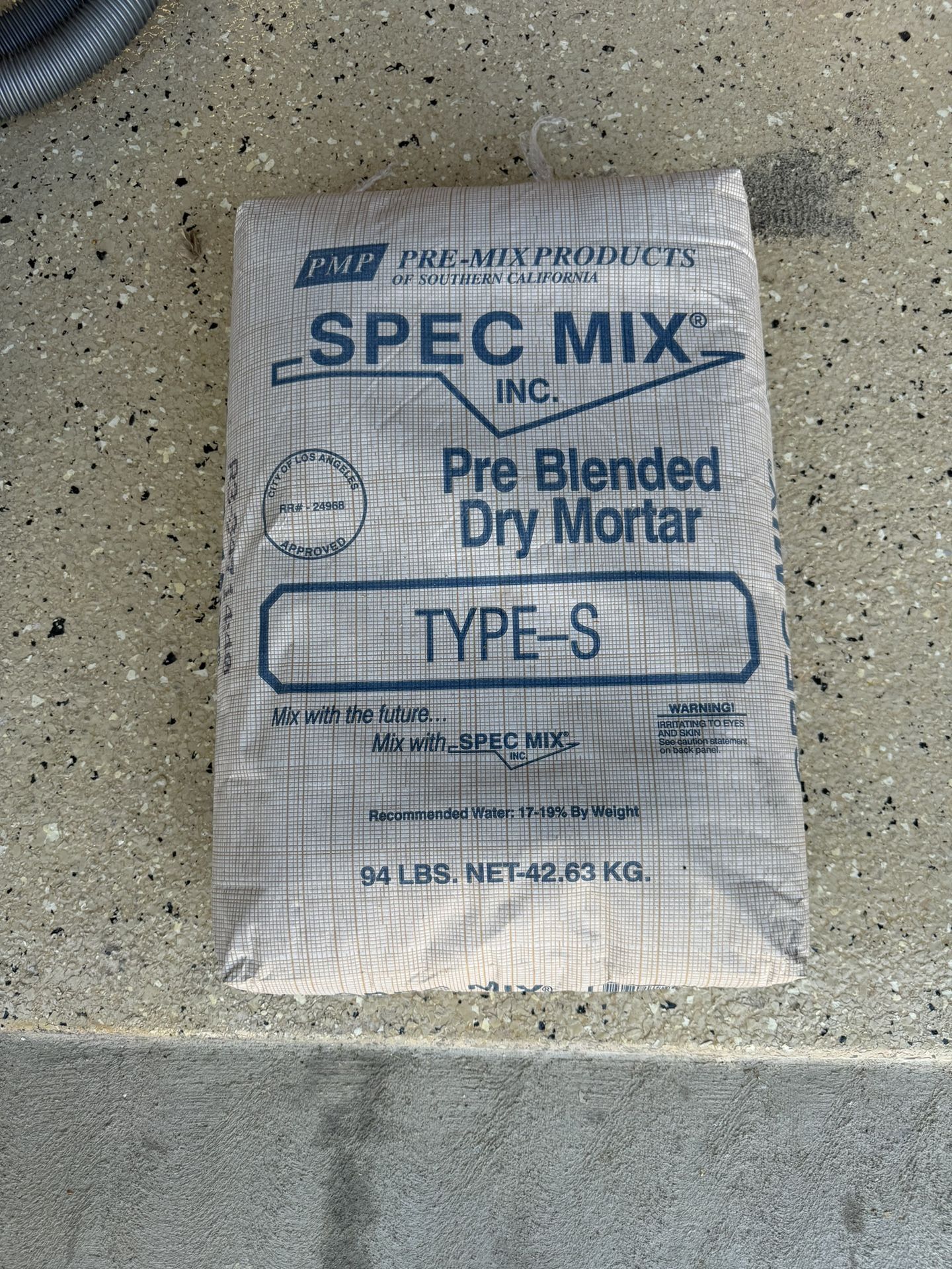 Free. Spec Mix, Pre-blend Dry Mortar