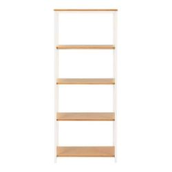 StyleWell Donnelly White/Natural 5-shelf Accent Bookcase with Open Back (58 in. H)