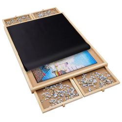 Redipo 1500 Pieces Wooden Jigsaw Puzzle Board With 4 Drawers For Storing Puzzles, 26” X 35”