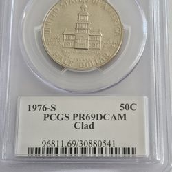 1976-S Bicentennial Kennedy Half Dollar PCGS PR69DCAM