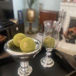 Glass Cup And Candle Glass Holder Decor 