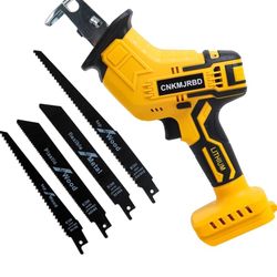 Cordless Reciprocating Saw Compatible With 20V Max dewalt  Power Recipro Saw,0-3000 SPM Variable Speed, Tool-free Blade Change, 4 Blades Kit for Wood/