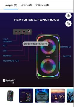 OKKO Sonic Bass V4 Portable Bluetooth Speaker – Wireless Party Speaker with Deep Bass, Karaoke Speaker with Microphone Port, LED Lights, Outdoor Porta