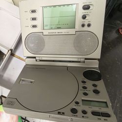 Vintage 2000 Sharper Image CD Radio Alarm Clock w/ Sound Soother