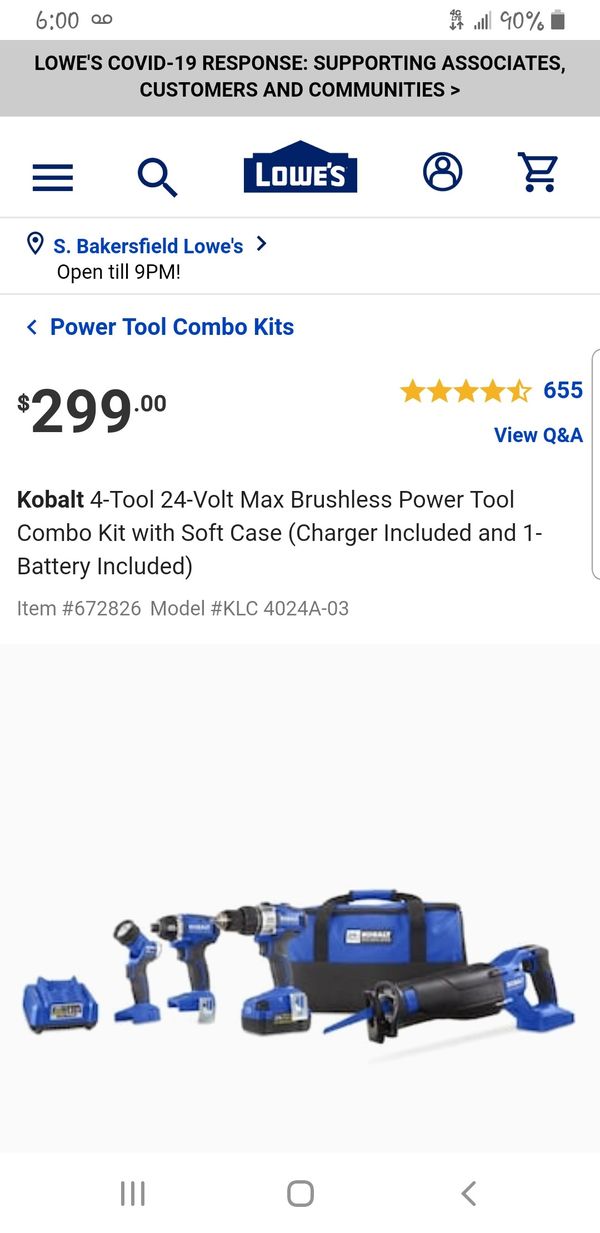 Kobalt Brushless 4 tool Combo Brand NEW !!!! for Sale in Bakersfield