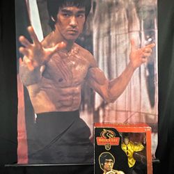 Vintage Bruce Lee Action Figure & Poster 