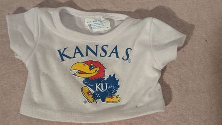 Build-A-Bear Workshop Kansas Jayhawks Jayhawk KU White T-Shirt Bear Clothing