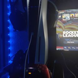 PS5 Disk Version Setup With Monitor And Headset