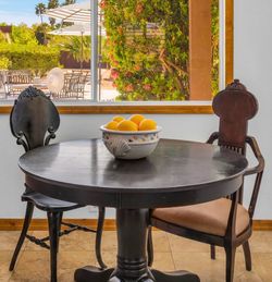 Black Solid Wood Breakfast Table