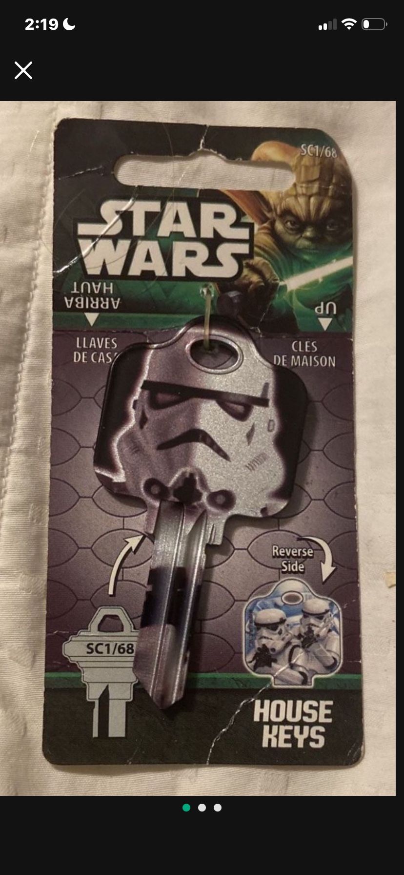 Star Wars Storm Trooper New Key Blank