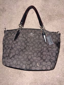 Coach gray and black tote bag