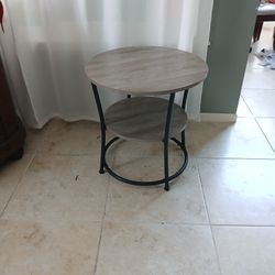 Grey And Black End Table
