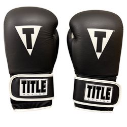 Title Boxing Pro Style Leather Training Gloves 16 oz. Chain-1