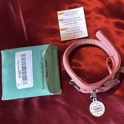 BronzeDog Rolled Leather Dog Collar with QR ID Tag, Adjustable Soft Round Collars for Small