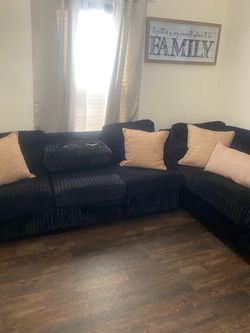 Black Corduroy Sectional Sofa