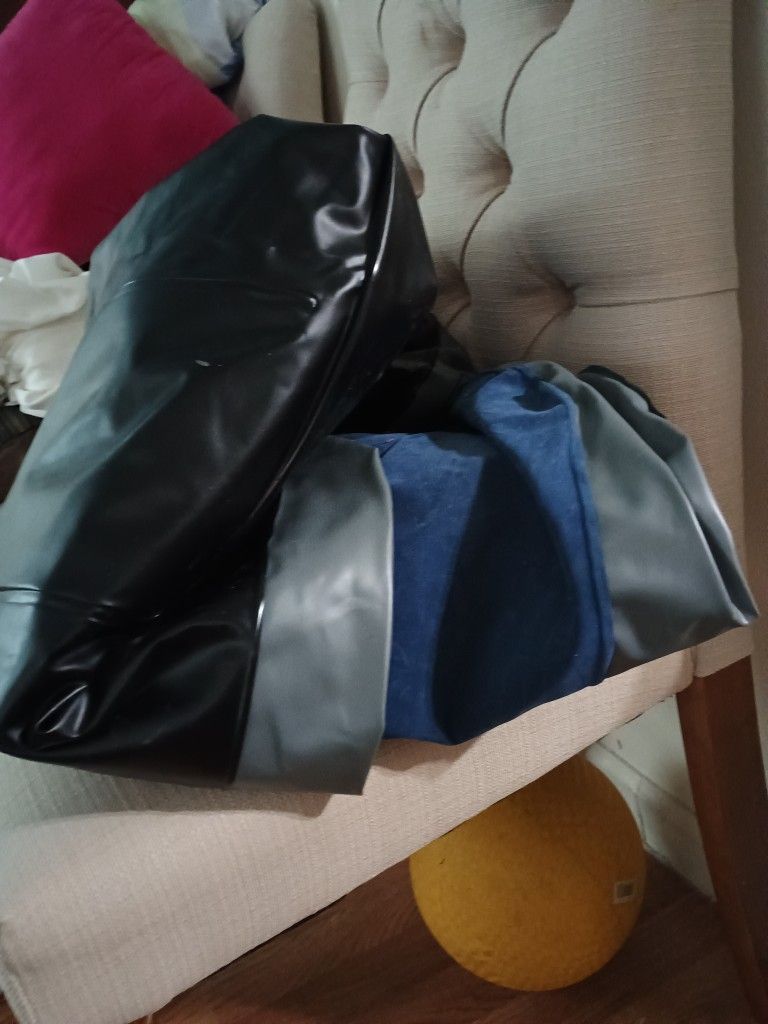 two inflatable mattresses, one full size and the other personal