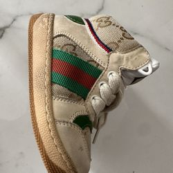 Gucci Kids Screener Hi Top Sneakers Logo Distressed 