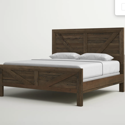Solid Wood Farmhouse Bed Frame – King | $500