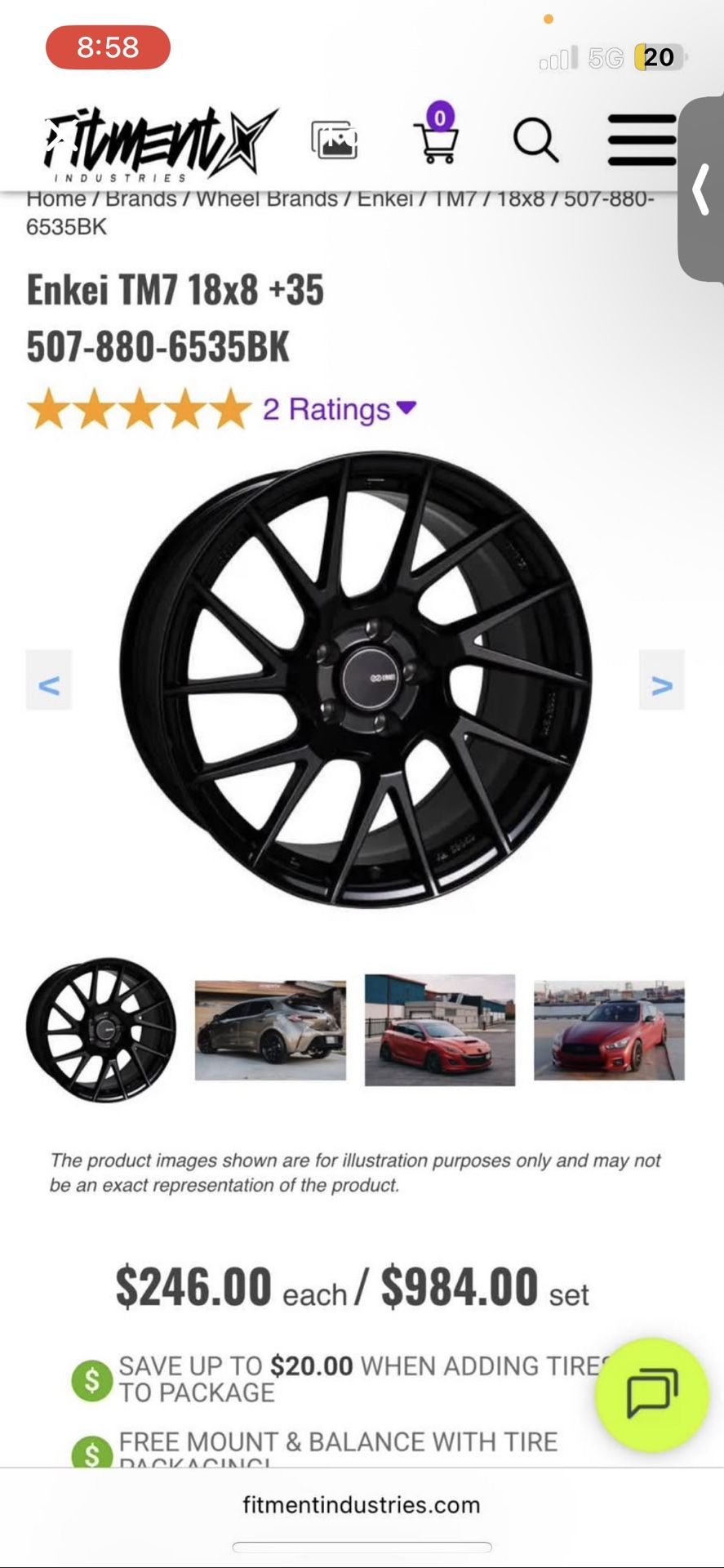Black Enkei 18” wheels on 245/40/18 Nitto NT555 5x112(Audi/VW)