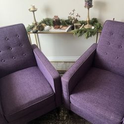 $350 2x Purple Reclining Chairs (paid $300 Each) 