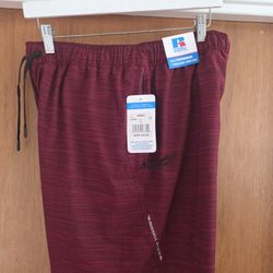Men's Russell Athletic 2 In 1 Shorts Large New 7 Inch Inseam 