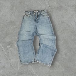 Zara Light Blue Wide Leg Jeans
