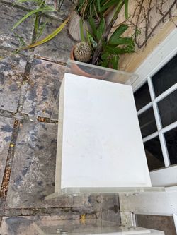 Acrylic Lucite Side Table with White Top