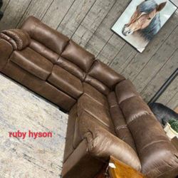 Brand New 🆕 Bladen 2 Piece Dark Brown Color L Shaped Sectional Couch @ Next-day Delivery 🚚