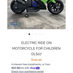 Kids ELECTRIC RIDE ON MOTORCYCLE FOR CHILDREN ages 3-8 