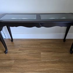 Dark Wood Reception Table Or Desk