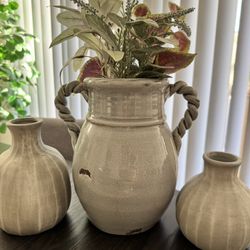 3 Piece Set - Gray Vases 