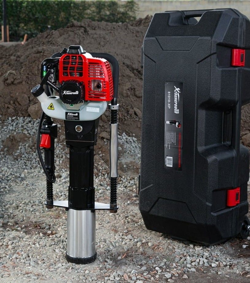XtremepowerUS 52CC Gas Powered T-Post Driver, 1900W, Garden Fencing Tool Farm Piling Driver, Gasoline Garden Fencing Tool Machine With 2 Post Driving 