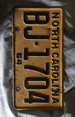 NC Plate 1964