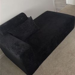 Black velvet chaise