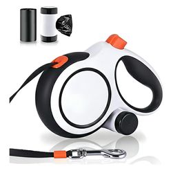 Brand new 26Ft Heavy Duty Retractable Dog Leash with Dispenser and Poop Bags, for Small, Medium & Large Dogs Up to 110Lbs, 360° Tangle-Free Design and