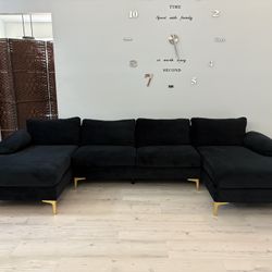 Sectional Sofa Dark Blue 