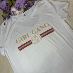 NEW Boutique White 'Girl Gang' Graphic T-Shirt
