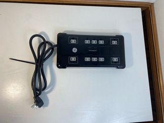 GE 10 Outlet 2-USB Power Strip Surge Protector, 4ft. Cord
