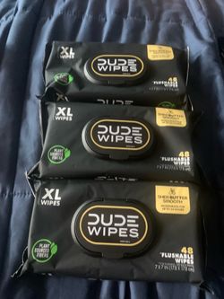 DUDE Wipes XL – Shea Butter Smoother – 48 Flushable Wipes (Lot of 4) or single