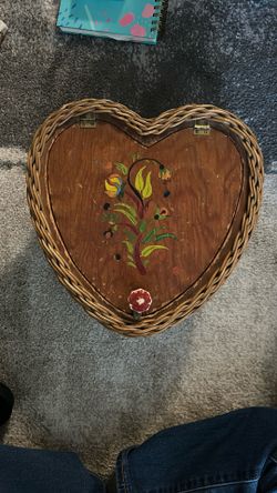 Antique Heart Shaped Sewing Box
