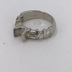 Platinum  Semi Mount  Ring  Size 6