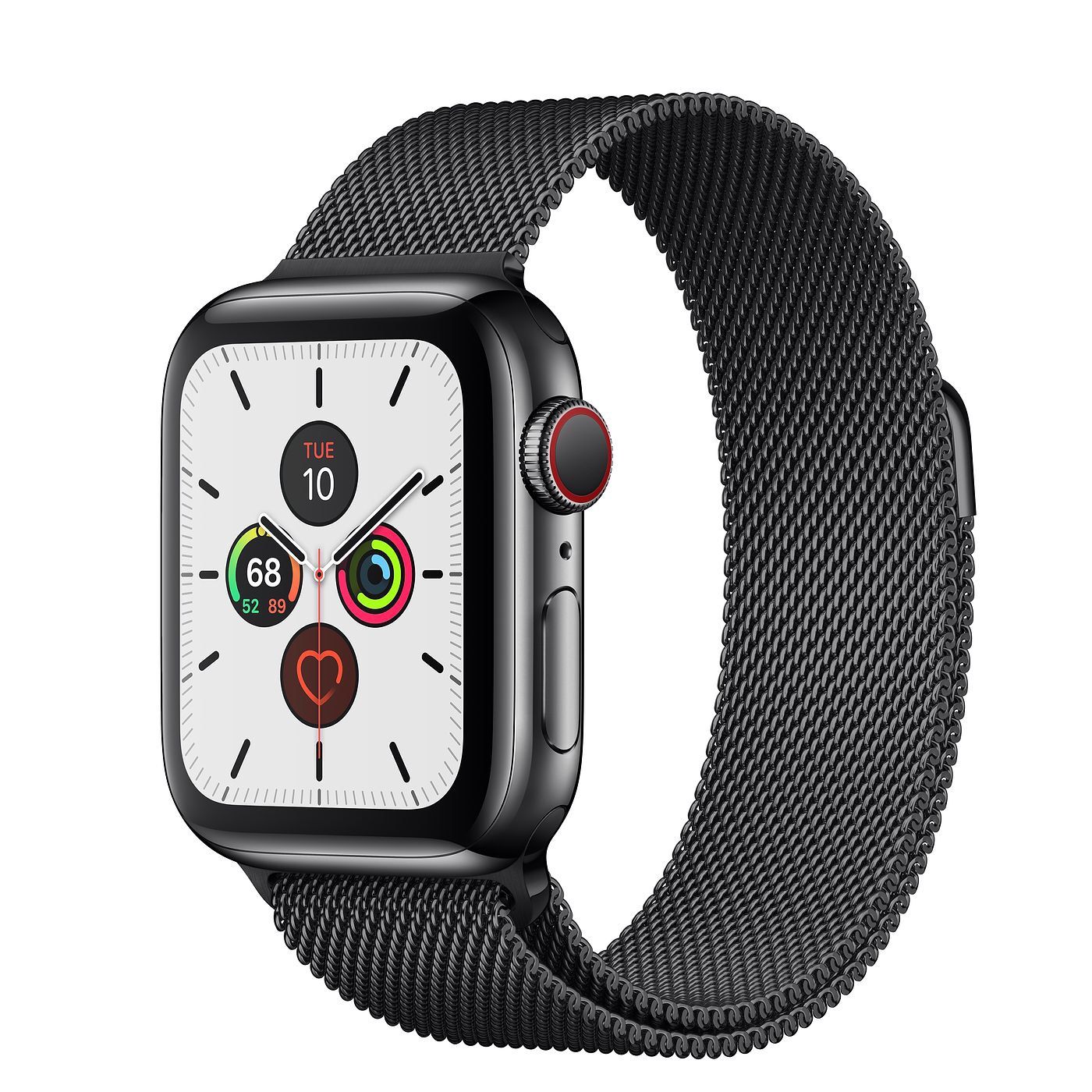 APPLE WATCH SERIES 5 GPS/LTE STAINLESS STEEL BLACK 44mm. WITH STAINLESS STEEL BLACK BAND. NEW!!
