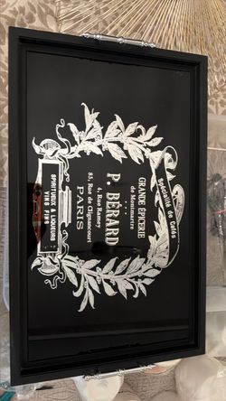 LARGE Z GALLERIES BLACK FOOD DRINKS TRAY